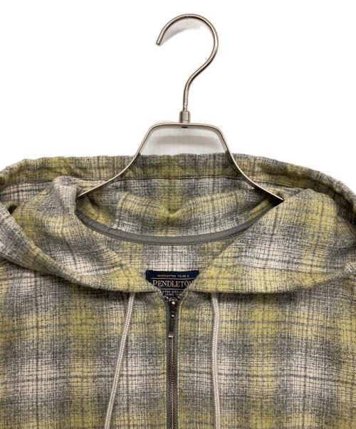 PENDLETON（ペンドルトン）PENDLETON (ペンドルトン) check hoodie zip up shirt グリーン サイズ:Sの古着・服飾アイテム