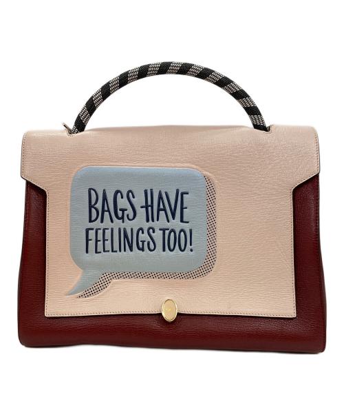 ANYA HINDMARCH（アニヤ・ハインドマーチ）ANYA HINDMARCH (アニヤ・ハインドマーチ) 2WAYハンドバッグ レッドの古着・服飾アイテム