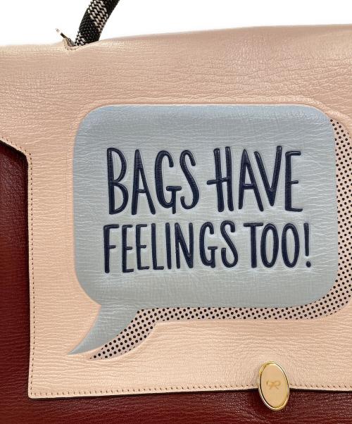 ANYA HINDMARCH（アニヤ・ハインドマーチ）ANYA HINDMARCH (アニヤ・ハインドマーチ) 2WAYハンドバッグ レッドの古着・服飾アイテム