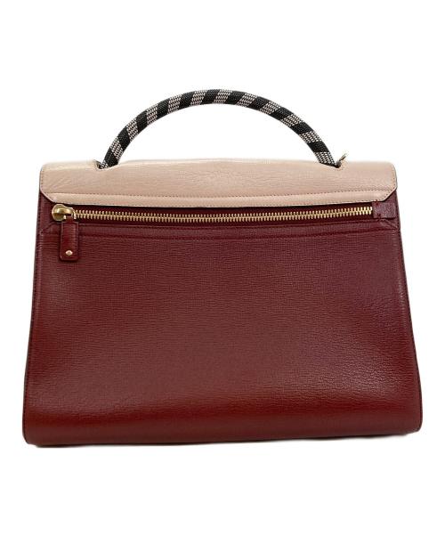 ANYA HINDMARCH（アニヤ・ハインドマーチ）ANYA HINDMARCH (アニヤ・ハインドマーチ) 2WAYハンドバッグ レッドの古着・服飾アイテム