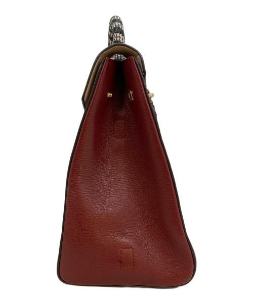 ANYA HINDMARCH（アニヤ・ハインドマーチ）ANYA HINDMARCH (アニヤ・ハインドマーチ) 2WAYハンドバッグ レッドの古着・服飾アイテム