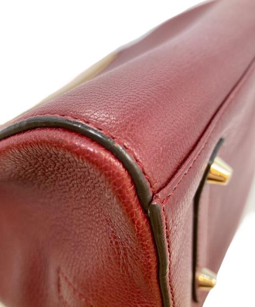 ANYA HINDMARCH（アニヤ・ハインドマーチ）ANYA HINDMARCH (アニヤ・ハインドマーチ) 2WAYハンドバッグ レッドの古着・服飾アイテム