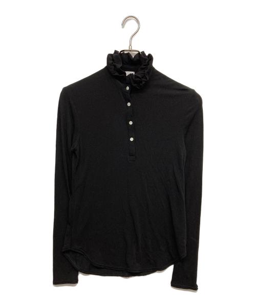 IENA LA BOUCLE（イエナ ラ ブークル）IENA LA BOUCLE (イエナ ラ ブークル) フリルヘンリーネックカットソー ブラック サイズ:FREEの古着・服飾アイテム