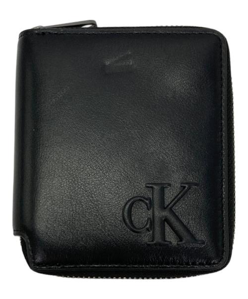 Calvin Klein（カルバンクライン）Calvin Klein (カルバンクライン) ラウンドジップウォレット ブラックの古着・服飾アイテム