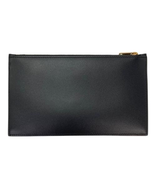 Saint Laurent Paris（サンローランパリ）Saint Laurent Paris (サンローランパリ) ロゴレザージップポーチ ブラックの古着・服飾アイテム