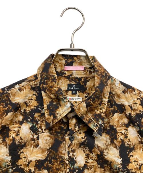 PS Paul Smith（ＰＳポールスミス）PS Paul Smith (ＰＳポールスミス) 総柄長袖シャツ ブラウン サイズ:Mの古着・服飾アイテム