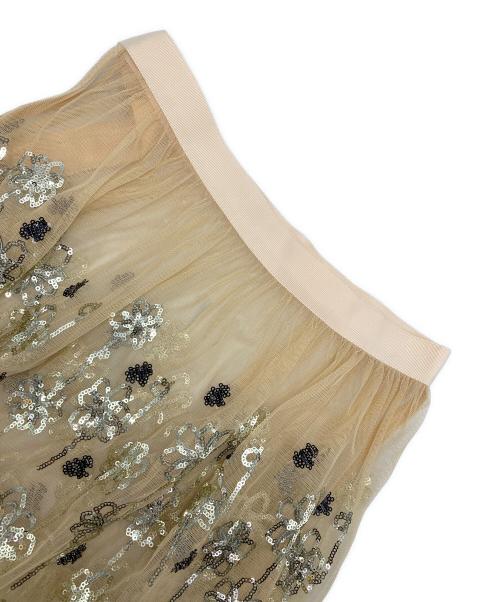 MACPHEE（マカフィー）MACPHEE (マカフィー) メッシュスパンコール ラップスカート イエロー サイズ:36の古着・服飾アイテム