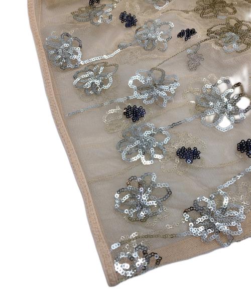 MACPHEE（マカフィー）MACPHEE (マカフィー) メッシュスパンコール ラップスカート イエロー サイズ:36の古着・服飾アイテム