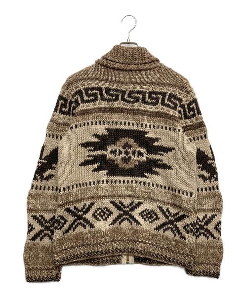 POLO RALPH LAUREN（ポロ・ラルフローレン）POLO RALPH LAUREN (ポロ・ラルフローレン) リネンヘンプカウチンニット ブラウン サイズ:Mの古着・服飾アイテム