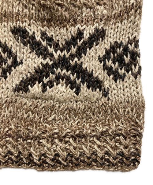 POLO RALPH LAUREN（ポロ・ラルフローレン）POLO RALPH LAUREN (ポロ・ラルフローレン) リネンヘンプカウチンニット ブラウン サイズ:Mの古着・服飾アイテム