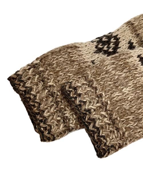 POLO RALPH LAUREN（ポロ・ラルフローレン）POLO RALPH LAUREN (ポロ・ラルフローレン) リネンヘンプカウチンニット ブラウン サイズ:Mの古着・服飾アイテム