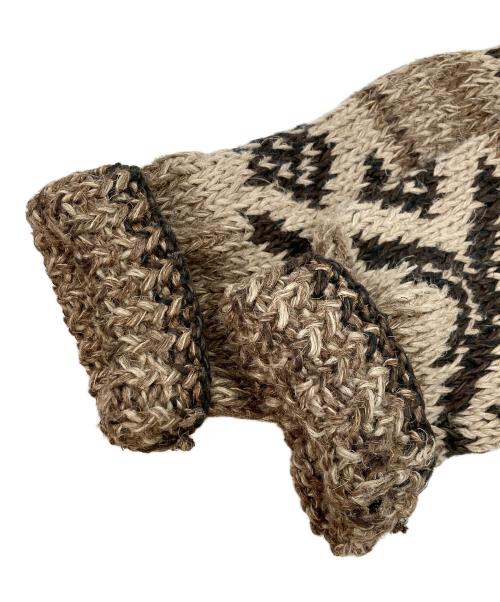 POLO RALPH LAUREN（ポロ・ラルフローレン）POLO RALPH LAUREN (ポロ・ラルフローレン) リネンヘンプカウチンニット ブラウン サイズ:Mの古着・服飾アイテム