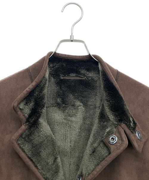 ARMANI COLLEZIONI（アルマーニ コレツィオーニ）ARMANI COLLEZIONI (アルマーニ コレツィオーニ) ボアコート ブラウン サイズ:48の古着・服飾アイテム