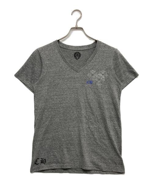 CHROME HEARTS（クロムハーツ）CHROME HEARTS (クロムハーツ) サークルロゴプリントVネックT グレー サイズ:Lの古着・服飾アイテム