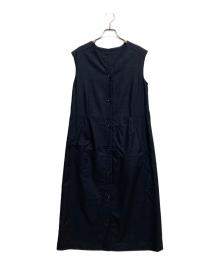 green label relaxing（グリーンレーベルリラクシング）の古着「ジレ 2WAY ノースリーブ ワンピース」｜ネイビー