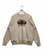 WAREHOUSEウエアハウス）の古着「スカルクルーネックスウェット」｜ベージュ