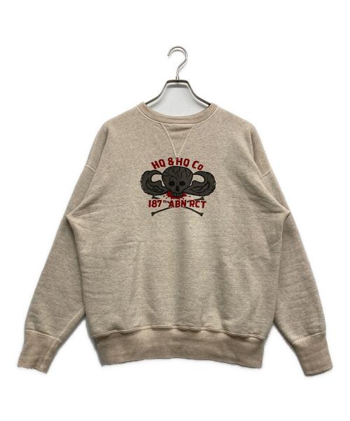 WAREHOUSE（ウエアハウス）WAREHOUSE (ウエアハウス) スカルクルーネックスウェット ベージュ サイズ:44の古着・服飾アイテム