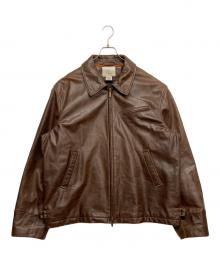 FACONNABLE（ファソナブル）の古着「スポーツジャケットタイプレザージャケット」｜ブラウン