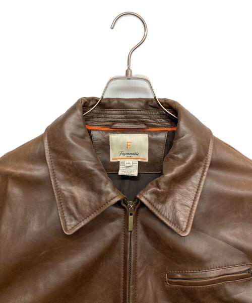 FACONNABLE（ファソナブル）FACONNABLE (ファソナブル) スポーツジャケットタイプレザージャケット ブラウン サイズ:XXLの古着・服飾アイテム