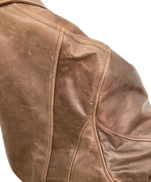 FACONNABLE（ファソナブル）FACONNABLE (ファソナブル) スポーツジャケットタイプレザージャケット ブラウン サイズ:XXLの古着・服飾アイテム