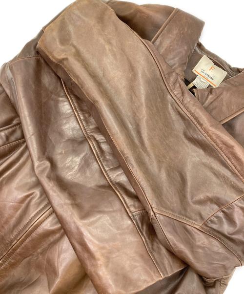 FACONNABLE（ファソナブル）FACONNABLE (ファソナブル) スポーツジャケットタイプレザージャケット ブラウン サイズ:XXLの古着・服飾アイテム