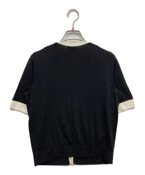 theory（セオリー）theory (セオリー) Regal Wool Silk Trim Cardi ブラック サイズ:Sの古着・服飾アイテム