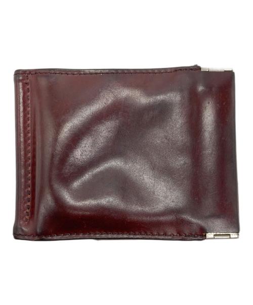 meanswhile（ミーンズワイル）meanswhile (ミーンズワイル) マネークリップ付き二つ折り財布 ブラウンの古着・服飾アイテム