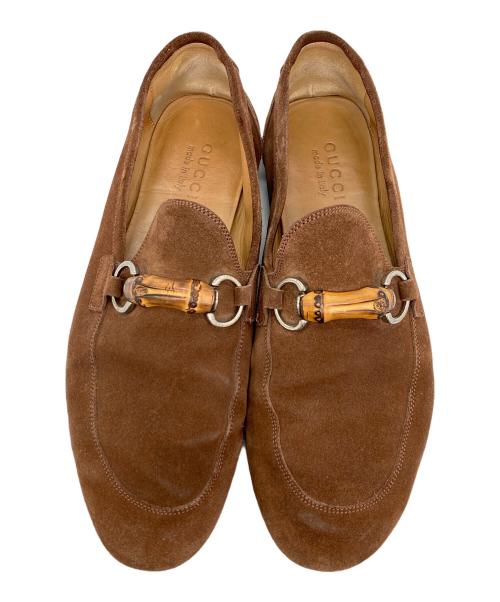 GUCCI（グッチ）GUCCI (グッチ) スウェードシューズ ブラウン サイズ:8 1/2の古着・服飾アイテム