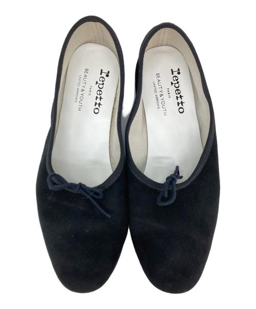 repetto（レペット）repetto (レペット) ベロアパンプス ブラック サイズ:39の古着・服飾アイテム