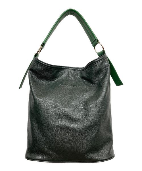 HINC NUNC（ヒンクヌンク）hinc nunc (ヒンクヌンク) ワンハンドルレザーショルダーバッグ グリーンの古着・服飾アイテム