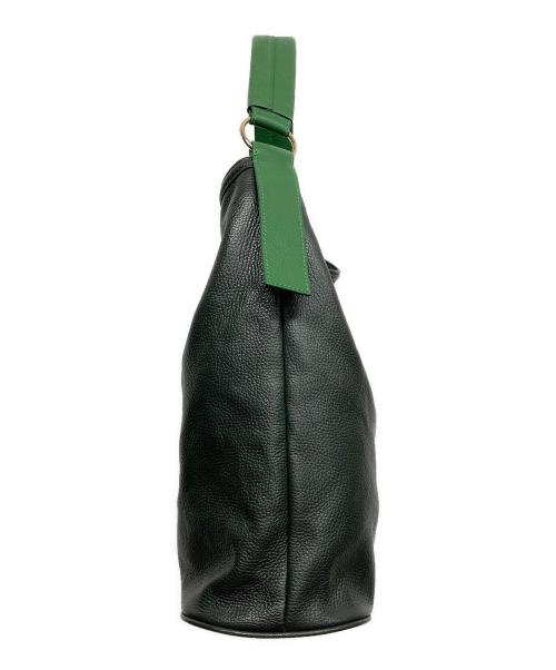HINC NUNC（ヒンクヌンク）hinc nunc (ヒンクヌンク) ワンハンドルレザーショルダーバッグ グリーンの古着・服飾アイテム