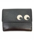 ANYA HINDMARCHアニヤ・ハインドマーチ）の古着「アイズ3つ折り財布」｜ブラック