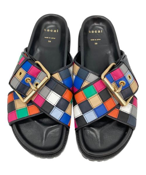 sacai（サカイ）sacai (サカイ) クロスベルトサンダル マルチカラー サイズ:39の古着・服飾アイテム