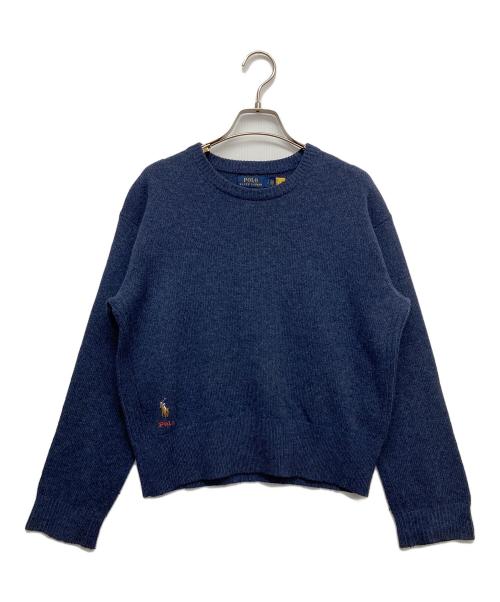 POLO RALPH LAUREN（ポロ・ラルフローレン）POLO RALPH LAUREN (ポロ・ラルフローレン) カシミヤ混クルーネックニット ネイビー サイズ:Sの古着・服飾アイテム