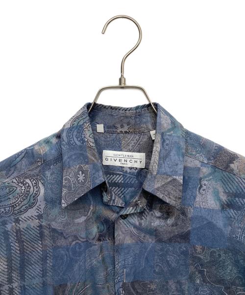 GIVENCHY（ジバンシィ）GIVENCHY (ジバンシィ) 総柄長袖シャツ ブルー サイズ:37の古着・服飾アイテム