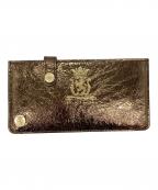 A.D.M.J.エーディーエムジェイ）の古着「クラックメタルスリムウォレット」｜ゴールド