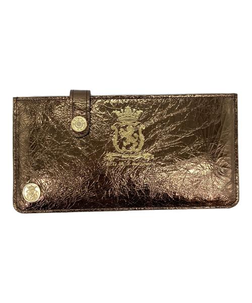 A.D.M.J.（エーディーエムジェイ）A.D.M.J. (エーディーエムジェイ) クラックメタルスリムウォレット ゴールドの古着・服飾アイテム