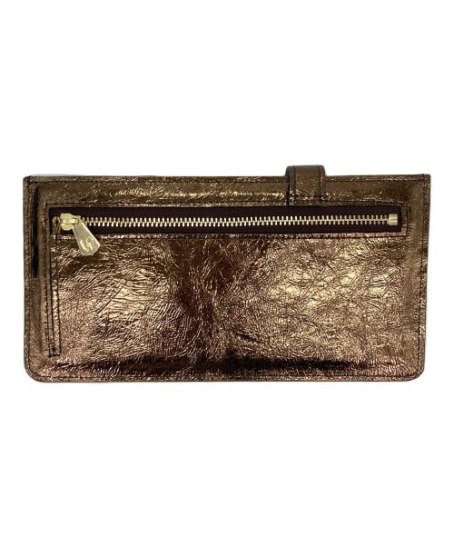 A.D.M.J.（エーディーエムジェイ）A.D.M.J. (エーディーエムジェイ) クラックメタルスリムウォレット ゴールドの古着・服飾アイテム