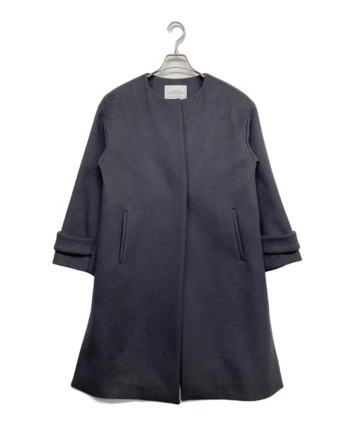 green label relaxing（グリーンレーベルリラクシング）green label relaxing (グリーンレーベルリラクシング) アンゴラビーバー スリット ノーカラー コート グレー サイズ:36の古着・服飾アイテム