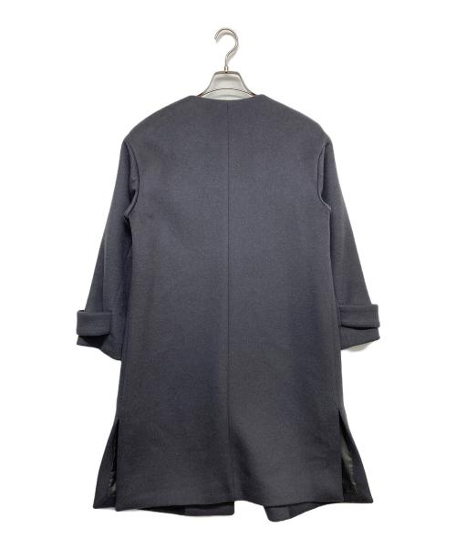 green label relaxing（グリーンレーベルリラクシング）green label relaxing (グリーンレーベルリラクシング) アンゴラビーバー スリット ノーカラー コート グレー サイズ:36の古着・服飾アイテム