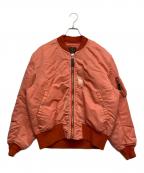 BACKERSバッカーズ）の古着「後染め MA-1 フライトジャケット」｜レッド
