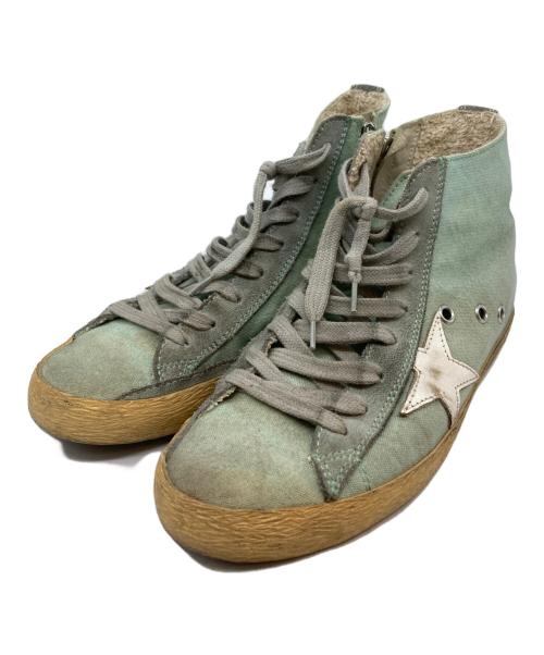 FRANCY GOLDEN GOOSE（FRANCY GOLDEN GOOSE）FRANCY GOLDEN GOOSE (FRANCY GOLDEN GOOSE) ダメージ加工ハイカットスニーカー ブルー サイズ:35の古着・服飾アイテム