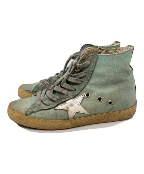 FRANCY GOLDEN GOOSE（FRANCY GOLDEN GOOSE）FRANCY GOLDEN GOOSE (FRANCY GOLDEN GOOSE) ダメージ加工ハイカットスニーカー ブルー サイズ:35の古着・服飾アイテム