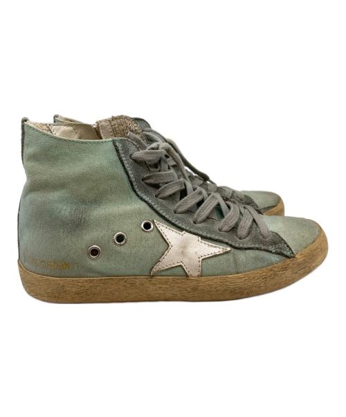 FRANCY GOLDEN GOOSE（FRANCY GOLDEN GOOSE）FRANCY GOLDEN GOOSE (FRANCY GOLDEN GOOSE) ダメージ加工ハイカットスニーカー ブルー サイズ:35の古着・服飾アイテム