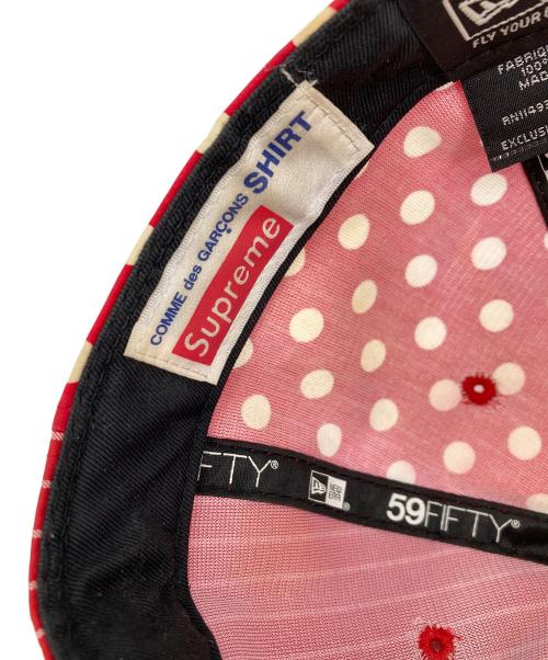 SUPREME（シュプリーム）SUPREME (シュプリーム) COMME des GARCONS SHIRT (コムデギャルソンシャツ) BOX LOGO キャップ レッド サイズ:58.7cmの古着・服飾アイテム