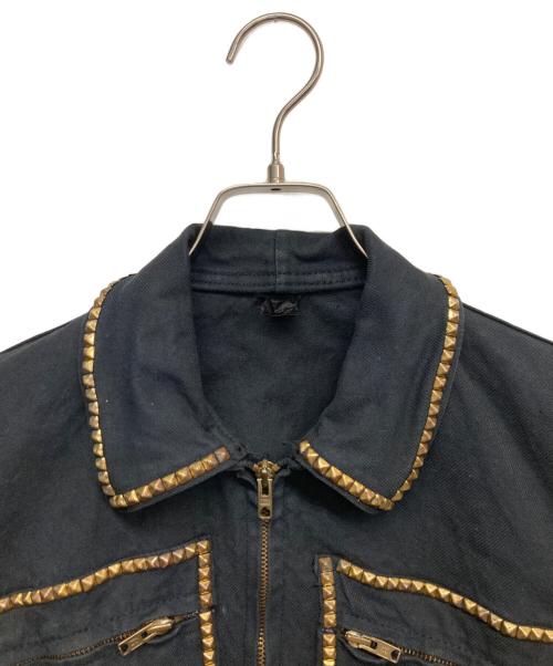 古着（フルギ）古着 (フルギ) スタッズワークジャケット ブラック サイズ:不明の古着・服飾アイテム