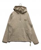 LACOSTEラコステ）の古着「ハーフジップパーカー」｜ベージュ