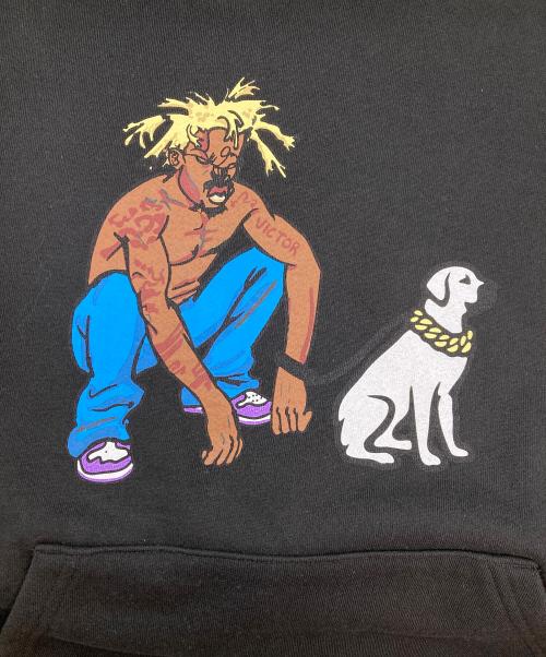 VICTOR VICTOR（ヴィクター ヴィクター）VICTOR VICTOR (ヴィクター ヴィクター) プルオーバーパーカー ブラック サイズ:Lの古着・服飾アイテム