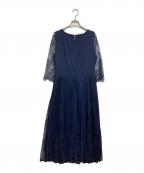 DRESSドレス）の古着「レースシフォンドッキングワンピース パーティードレス」｜ネイビー