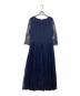 DRESS（ドレス）の古着「レースシフォンドッキングワンピース パーティードレス」｜ネイビー
